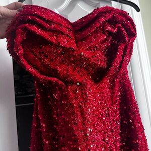 Elegant Red Sequin Dress